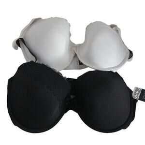Smart & Sexy Black and White Underwire Bra SET Size 42D or 44C New